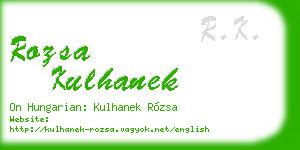 rozsa kulhanek business card